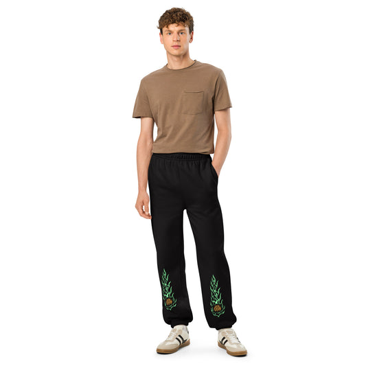 unisex heavyweight sweatpants black front 68d80a8a45ff4