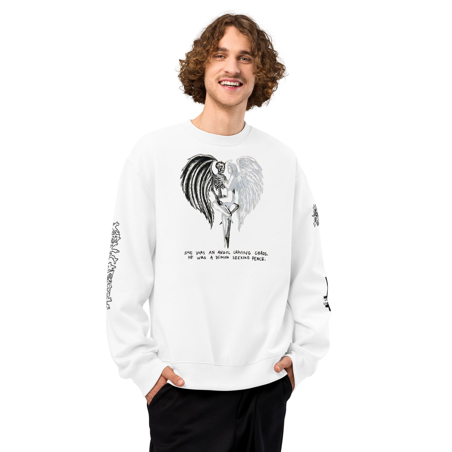 unisex oversized heavyweight sweatshirt white front 68d82a3c3dd0a