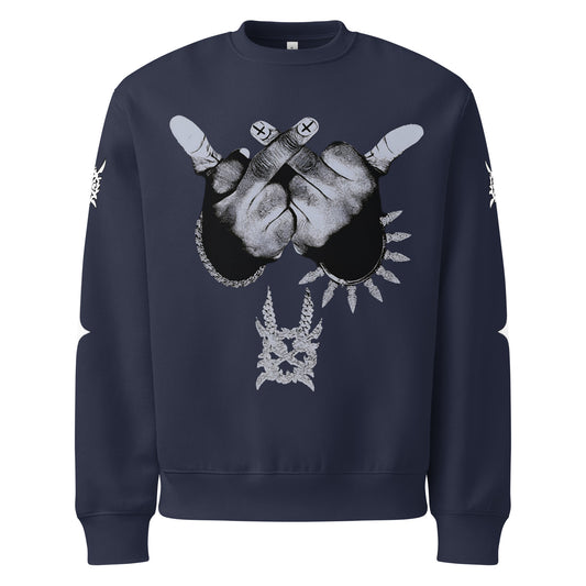 AGC Ken Carson unisex oversized heavyweight sweatshirt navy front