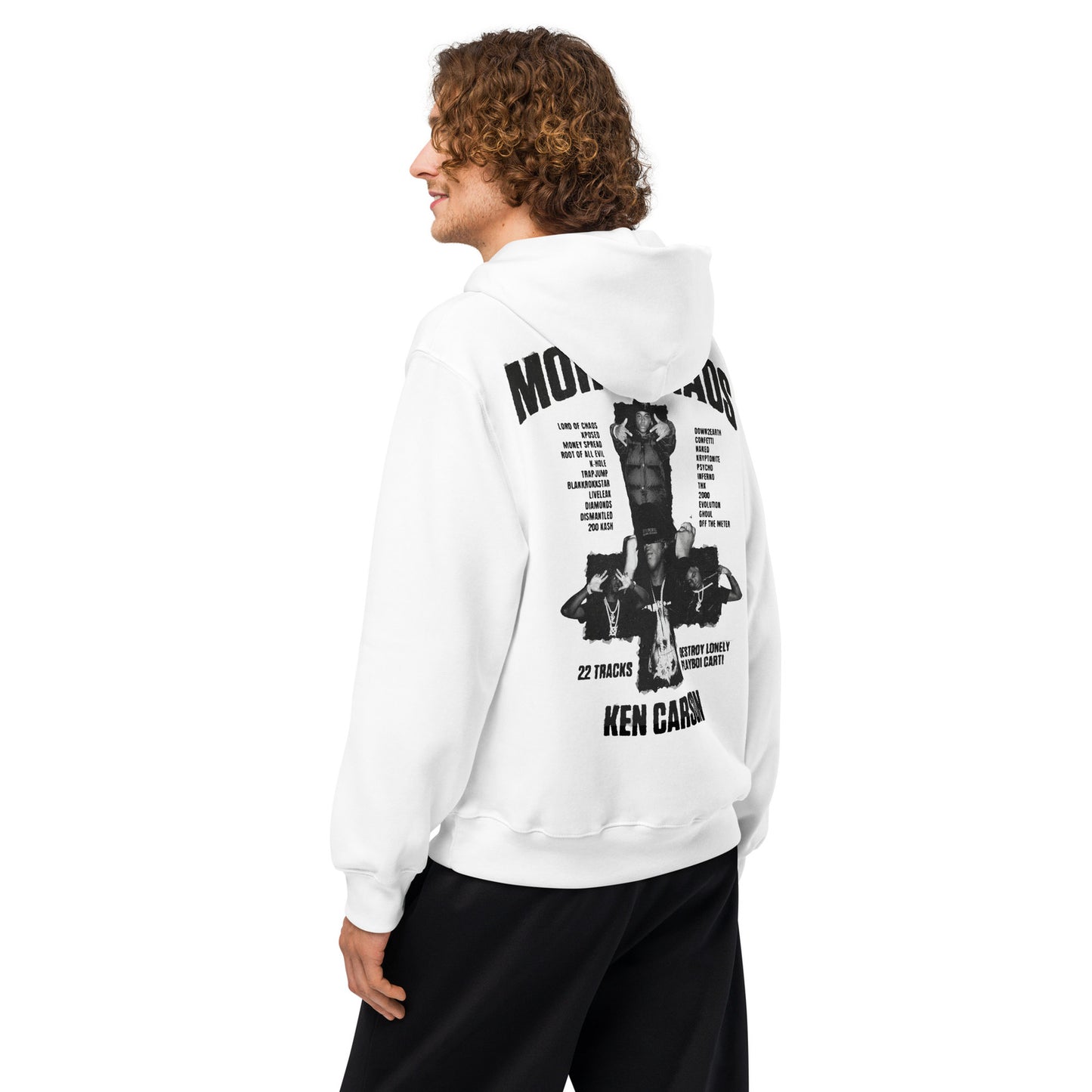 ken carson more chaos cross style oversized hoodie